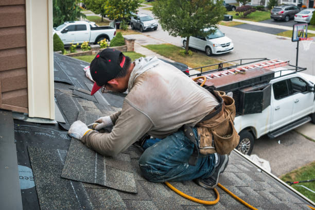 Professional Roofing technician working in Danville, ME